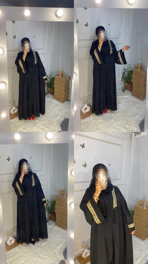 abaya demi dentelle noire